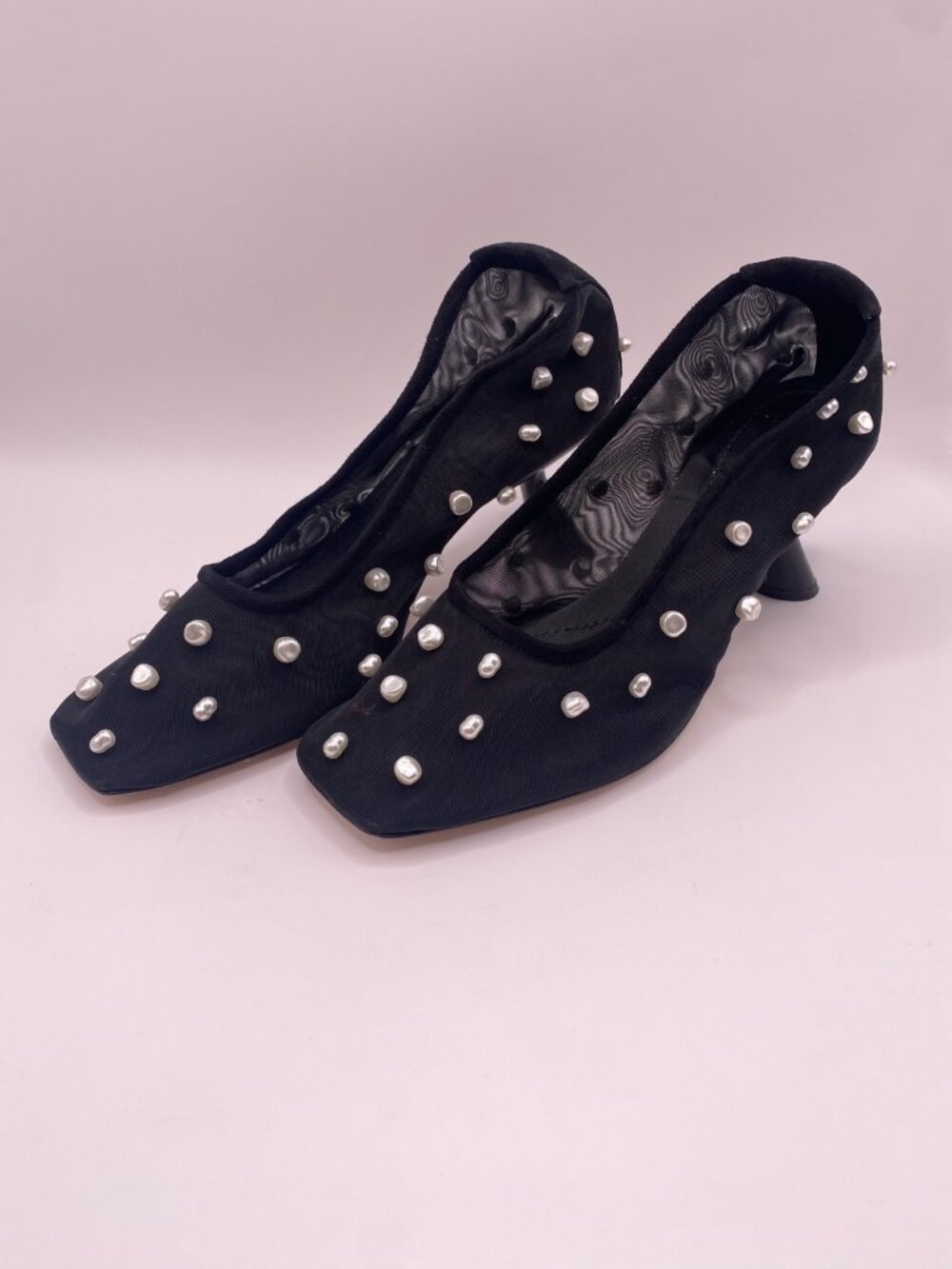 Cult Gaia Womens Winne Pearl Mesh Pumps Heels Sz 38/7.5